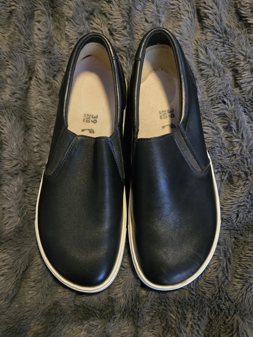 Birkeston Black Slip-On Sneakers with White Trim
